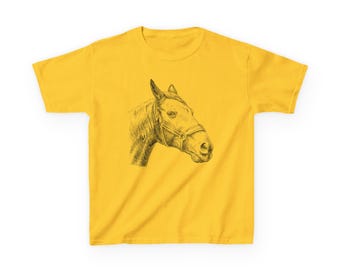 Horse Sketch Kids Tee, Cowboy Cowgirl Shirt