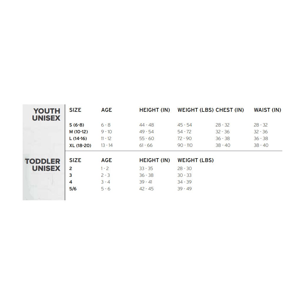Under armour youth 2025 sizes by age