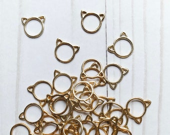 25 Small Cat Stitch Markers: Knitting Crochet Progress Keepers