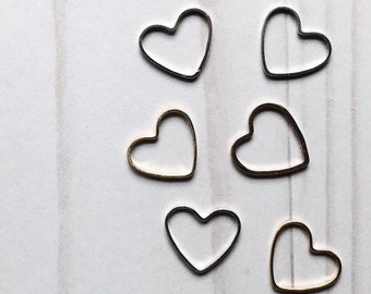 Heart Ring Stitch Markers: Knitting Crochet Progress Keepers - Set of 10