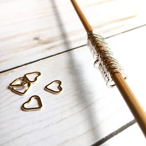 50 SMALL Heart Ring Progress Keepers - White Gold Gifts for Knitters - Crochet Stitch Markers - Knitting Accessories Progress Markers
