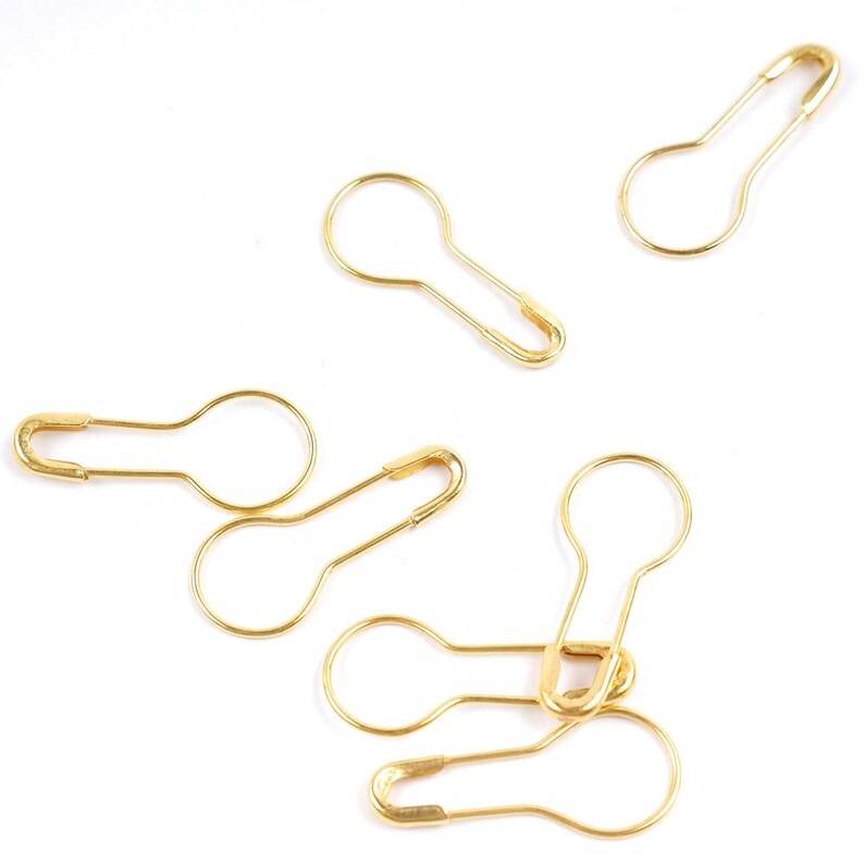 Set of 50 Removable Pear or Bulb Shaped Pin Knit or Crochet Stitch Markers CHOOSE COLOR Knit Markers Crochet Markers Gold