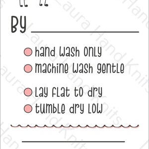 Handmade Cute Sheep Care Tags DOWNLOAD Handmade Knit or Crochet Care Instructions Tag For Handmade Clothing in Vector PDF and PNG Files image 2