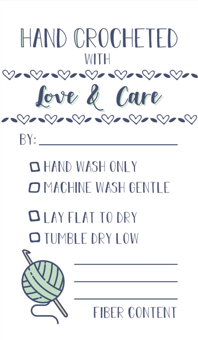 Crocheted whit love by ____ Free printable tags for handmade crochet & knit  projects #croch…