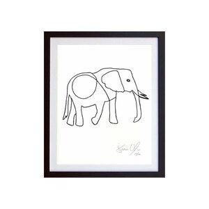 ELEPHANT, Small (White): Lavoro dipinto a mano su carta incorniciato 100 di Jason Oliva Art Painting Print Picture Gift Animal WIldlife