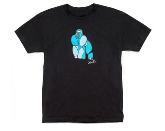 Black Modern Gorilla T-Shirt, animal, Unique  Jason Oliva Tee Shirt Design