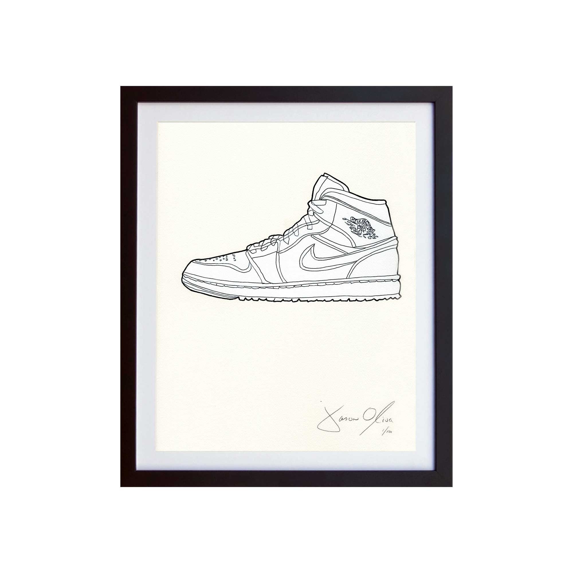 Nike Air Jordan White Sneaker Portrait Kicks Running Small Color