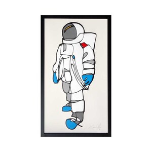 Astronaut painting, Bedroom decor children, moon landing painting,  spaceman fine art, Astronaut fine art, Space astronaut large framed art