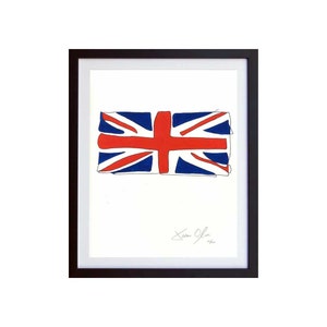 Le drapeau britannique, petit couleur: Main peinte, édition encadrée et signée de 100 par Jason Oliva Art peinture impression photo cadeau Union Jack image 1