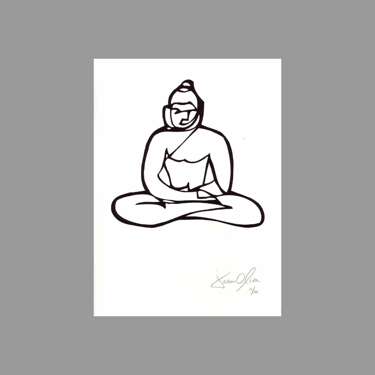 Buddha Art Painting, White Buddha Wall Decor, Spiritual Art Small white