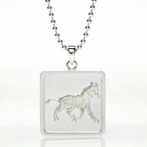 Zebra silver charm necklace/ animal charm necklace/ silver animal necklace/ zebra drawing necklace/ zebra necklace/ Zebra pendant necklace
