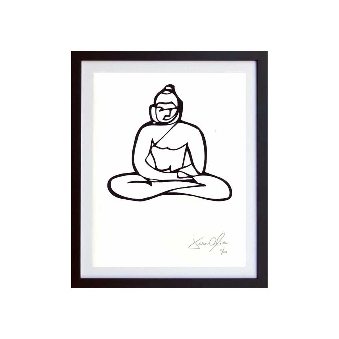 Buddha Art Painting, White Buddha Wall Decor, Spiritual Art Small white