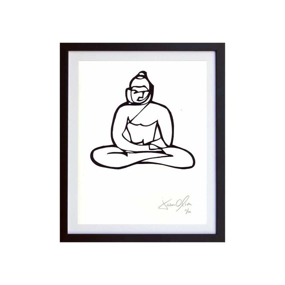 Buddha Art Painting White Buddha Wall Decor Spiritual Art Etsy