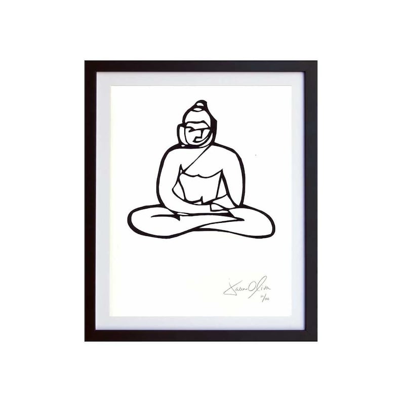 Buddha Art Painting White Buddha Wall Decor Spiritual Art Etsy