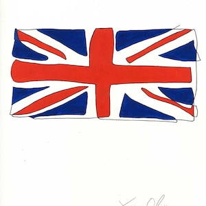 Le drapeau britannique, petit couleur: Main peinte, édition encadrée et signée de 100 par Jason Oliva Art peinture impression photo cadeau Union Jack image 3