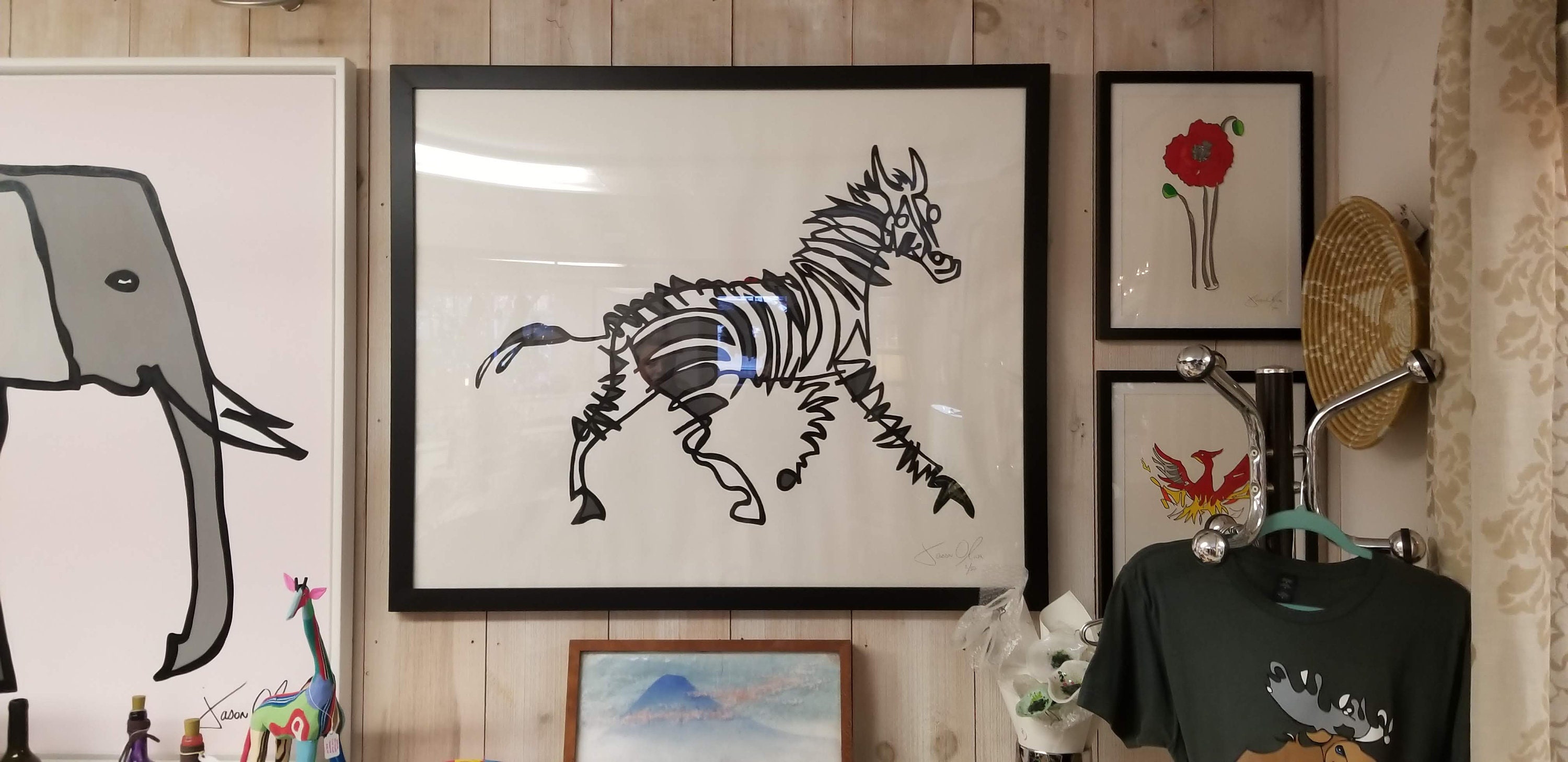 Zebra Painting, Zebra Fine Art, Grande Peinture de Lion d'or, Œuvre d'art Zébrée, Décor Chambre à Co