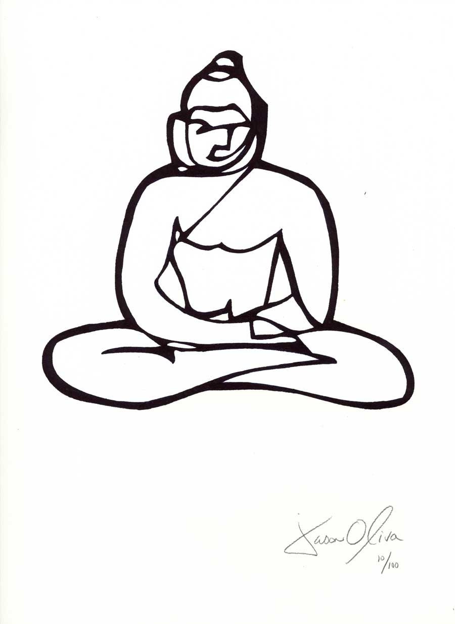 Buddha Art Painting, White Buddha Wall Decor, Spiritual Art Small white