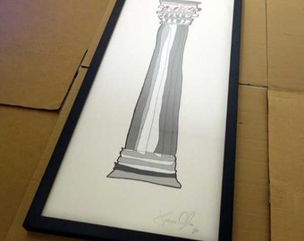 Ionic column painting framed art piece, Greek Column art, Architecture  painting, Ancient Greek painting, Ancient greek modern art framed