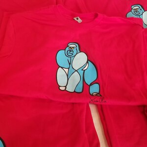 Grey Modern Gorilla T-Shirt, animal, Unique Jason Oliva Tee Shirt Design image 3