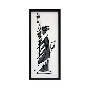 New York painting, Statue of Liberty painting, Statue of Liberty art,Statue of Liberty acrylic painting, New York Artwork, dark grey artwork