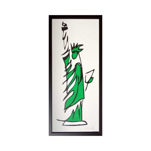 Statua della Libertà Pittura, Statua della Libertà opera d'arte, pittura astratta Statua della Libertà, Verde Statua della Libertà, Belle arti verde