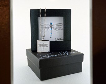 Dragonfly necklace/ dragonfly jewelry/ dragonfly gifts/ dragonfly pendent/ silver jewelry/ dragonfly charm / silver necklace/ jason oliva