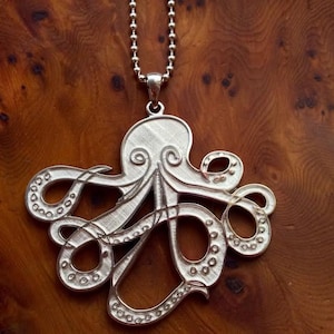 Octopus jewelry/ octopus necklace/ silver octopus charm/ octopus pendant/ octopus fine art jewelry/ womens silver necklace/ octo jason oliva