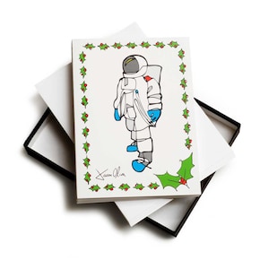 Karta artystyczna astronauty/kartki świąteczne/kartki z pozdrowieniami/kartki świąteczne/puste karty/pakiet kart/artystyczna karta astronauty/Jason Oliva astro