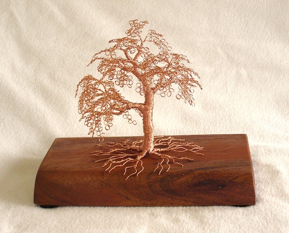 Twisted and Wrapped Bare Copper Informal Upright Chokkan Bonsai Tree  Sculpture on Hardwood Base - Etsy Israel