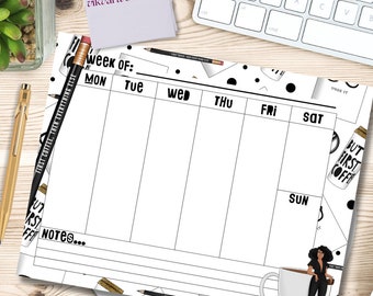 But First Coffee Weekly Planner Tear Off Deskpad