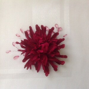 Flower Hair Comb Bridesmad Hair Accessory Dark Red Flower Hair Comb Hair Comb Prom Hair Comb Ready to Ship image 5