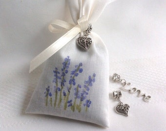 Wedding Favors Bridal Favors Hand Painted Lavender Sachet Favors Bridal Shower Favors