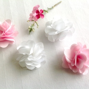 Set of 2 Hair Clips - White, Pink or Ivory Flower Hair Clips , Wedding Hair Clips Prom  Hair Clips  -  Set of 2
