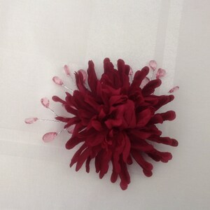 Flower Hair Comb Bridesmad Hair Accessory Dark Red Flower Hair Comb Hair Comb Prom Hair Comb Ready to Ship image 4