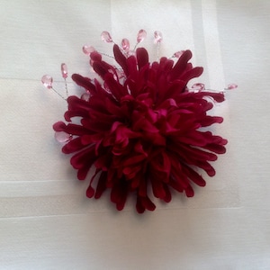 Flower Hair Comb Bridesmad Hair Accessory Dark Red Flower Hair Comb Hair Comb Prom Hair Comb Ready to Ship image 1