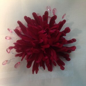 Flower Hair Comb Bridesmad Hair Accessory Dark Red Flower Hair Comb Hair Comb Prom Hair Comb Ready to Ship image 3