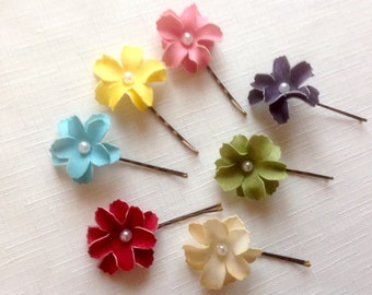 Small Floral Hair Pins 2 Flower Hair Pins Wedding Hair Pin Prom Hair Pin - Set of 2