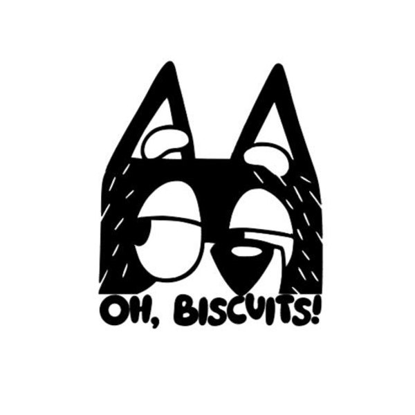 Bluey Bandit Oh, Biscuits! SVG PNG Jpg PDF Digital Download File