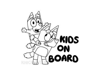 Kids on Board Bluey Bingo SVG PNG PDF Digital Download File