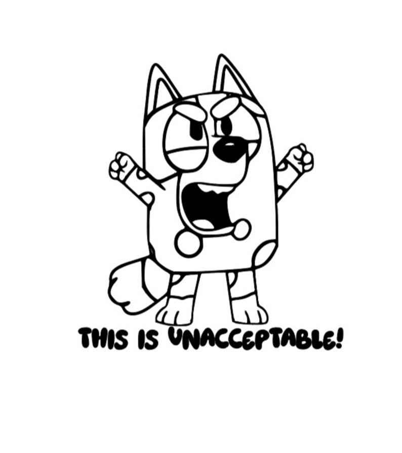 Bluey Muffin This is Unacceptable SVG PNG PDF Jpg Digital Download File Etsy