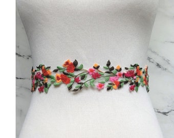 Wildflower Dress Sash, Floral Colorful Wedding Bridal Belt, Photo Shoot / Maternity Accessory