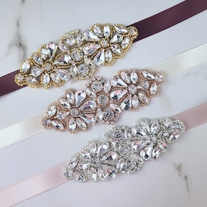 Flower girl rhinestone belt cheap