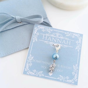 Something Blue Charm for Bride, Personalized Name Shoe, Garter or Bouquet Charm, Bridal Shower Gift