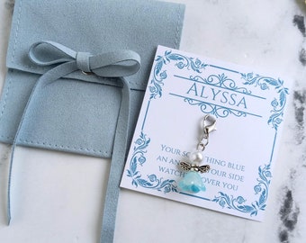 Spilla Portafoto A Bouquet Da Sposa Con Angelo Custode Blu E Cuore I Love You, Include Ridimensionatore Foto Online - 2
