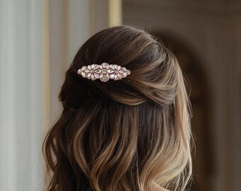 Peigne à cheveux mariage, accessoires cheveux strass cristal or rose/argent