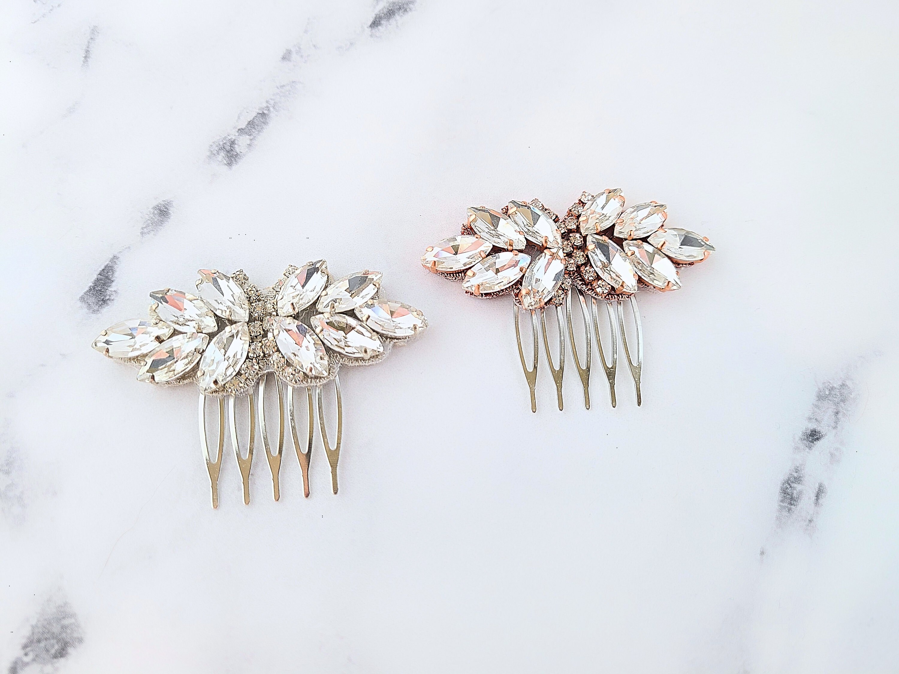 Bridal Hair Comb Rhinestone Flower Wedding Hair Piece for Women Girls Pearl Bridal Hair Comb Flower Rhinestone Hairpiece for Women  main image 3