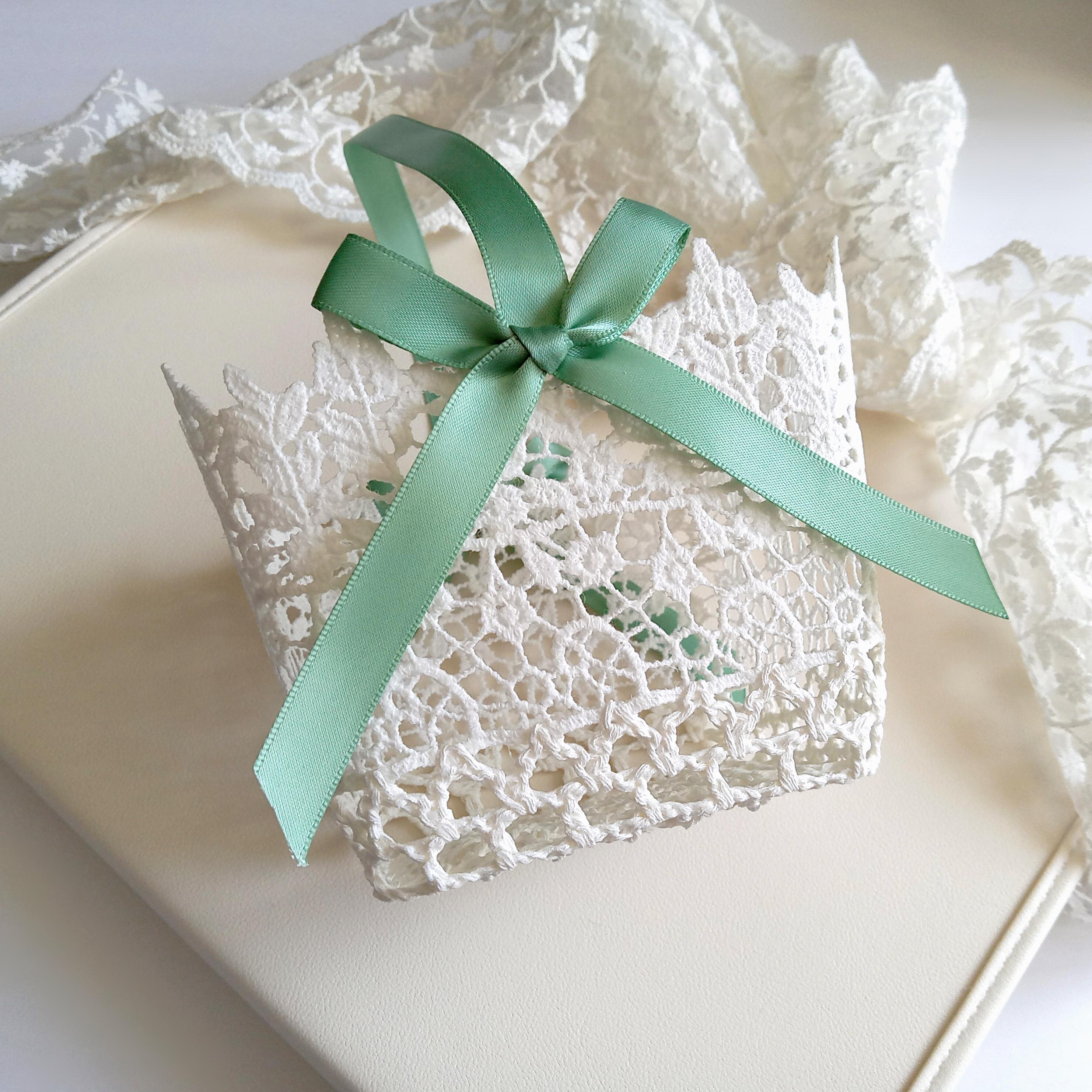 Flower Girl Basket, Crochet Lace and Ribbon Boho Wedding Basket With ...