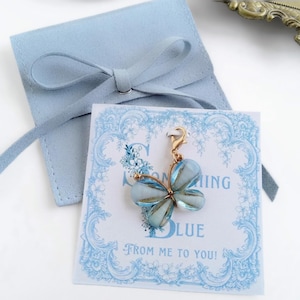 Something Blue Butterfly Charm for Bride, Shoe or Bouquet Charm, Bridal Shower Gift