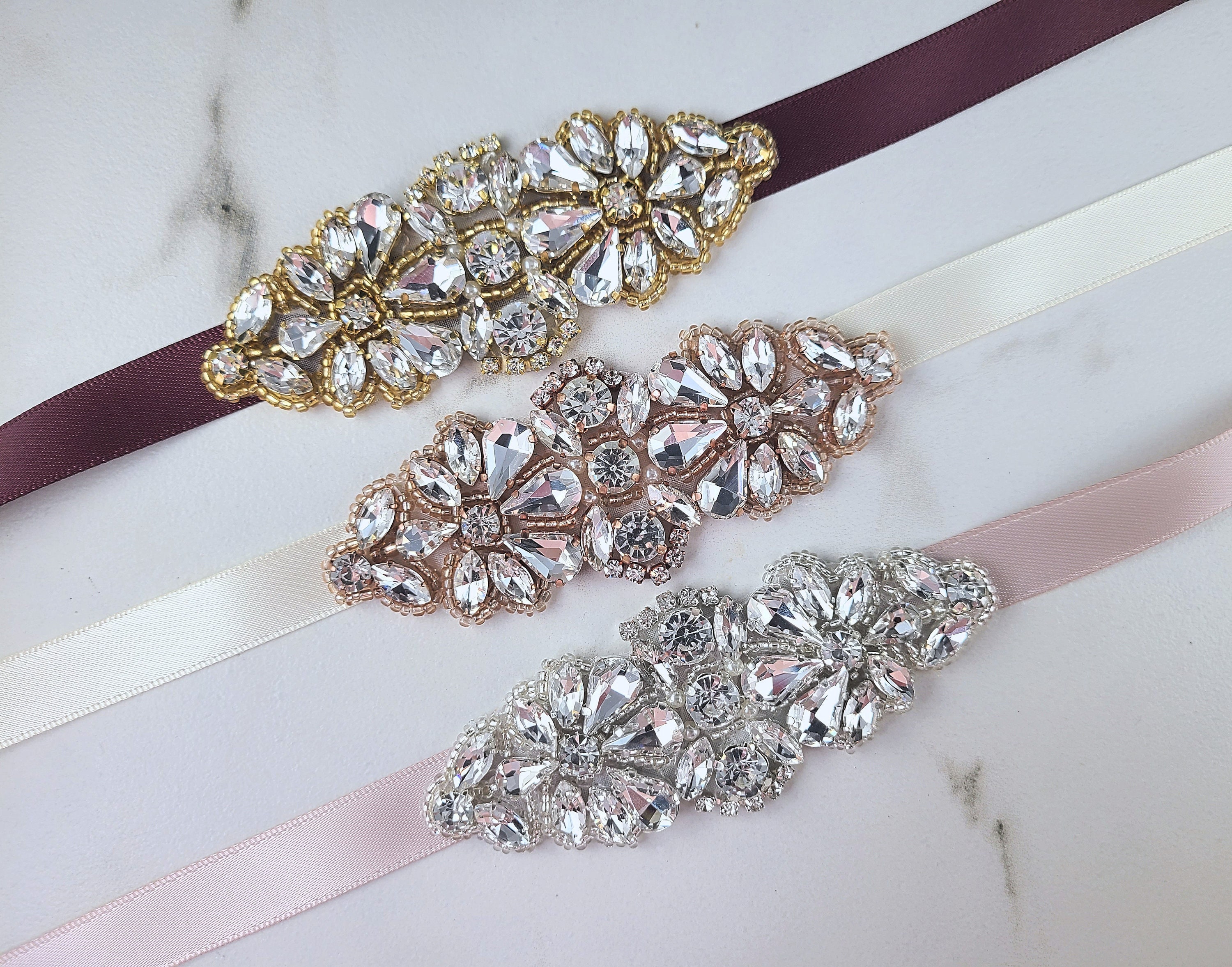 Flower Girl Sash, Rhinestone Sash for Flower Girl, Crystal  display picture 1