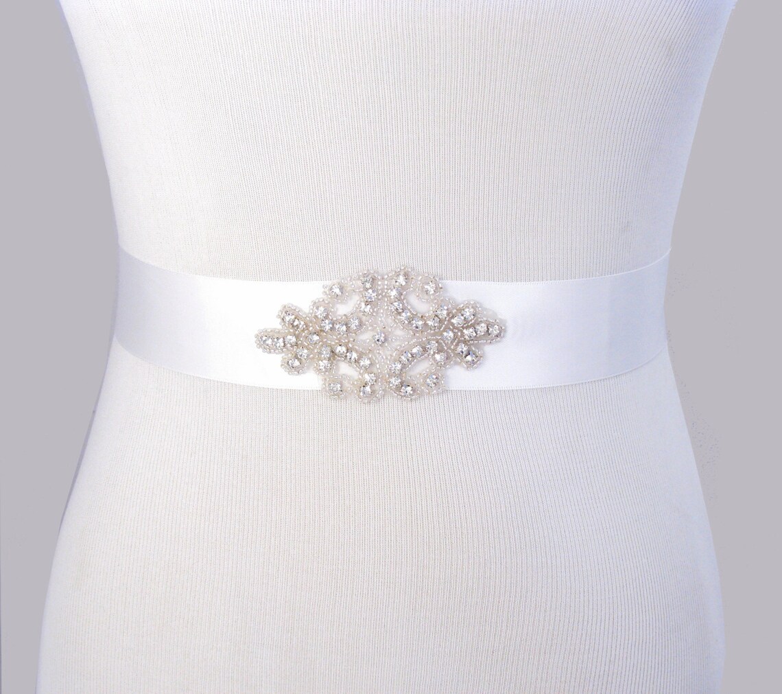 Bridesmaid Sashes Wedding Dress Sash Crystal Rhinestone Etsy